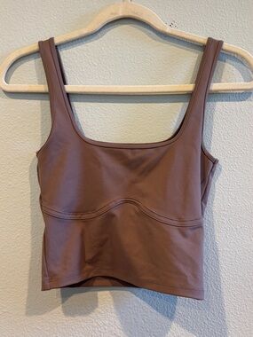 Abercrombie & Fitch Mauve Brown Scoop Neck Crop